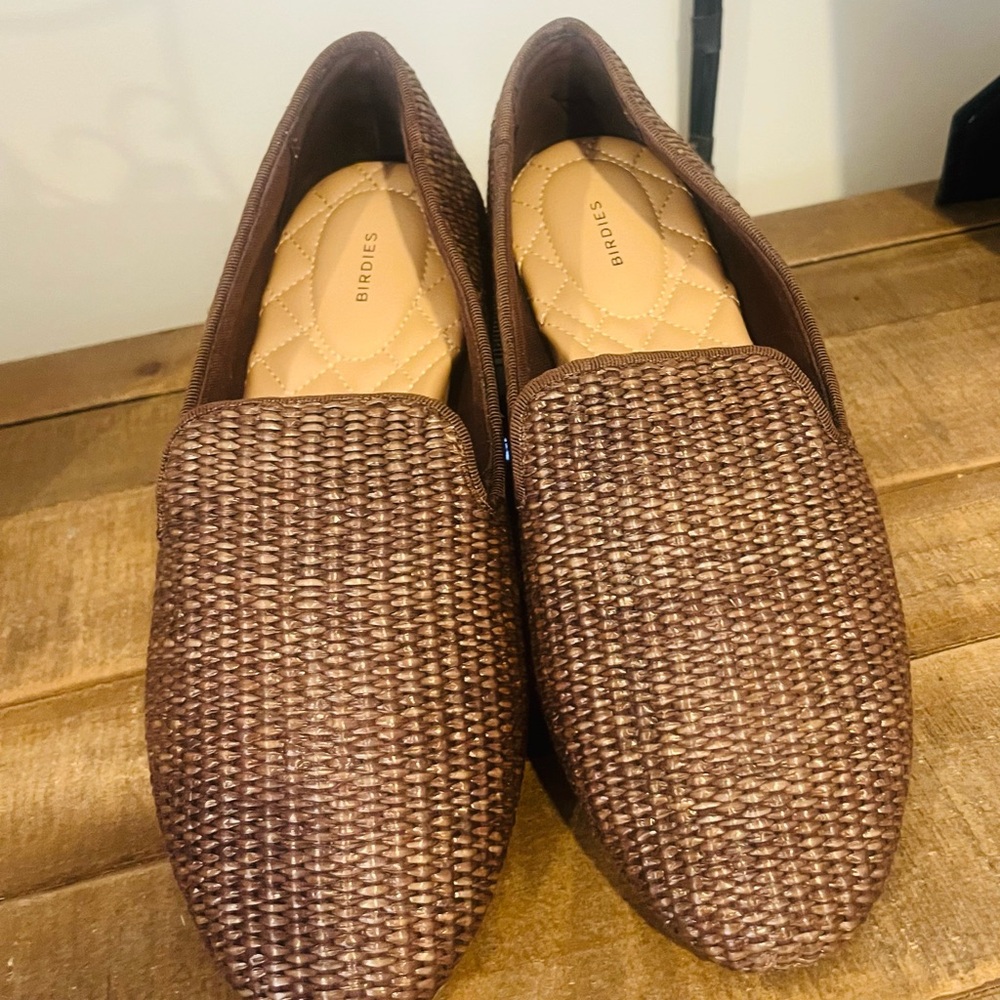 Birdies Woven Coffee colored Loafers for Women
